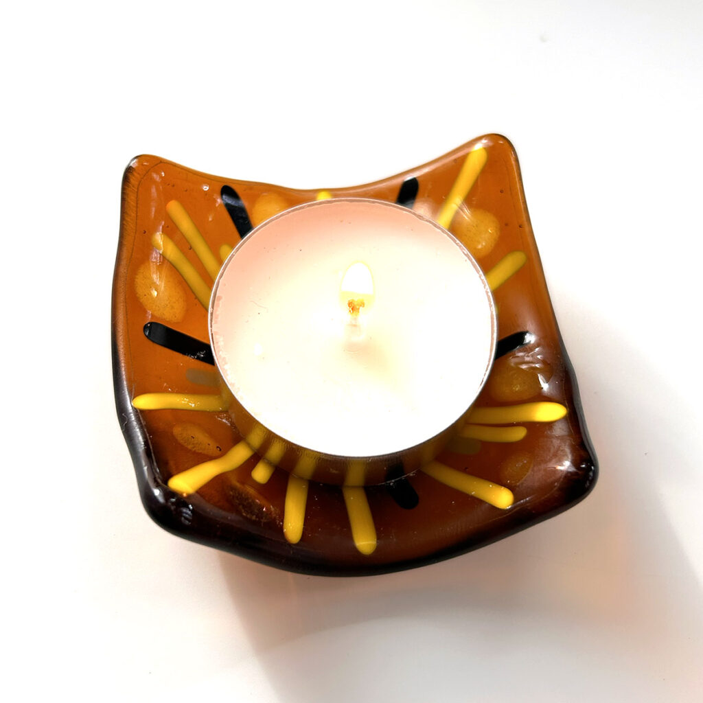 Amber tea light hldr I